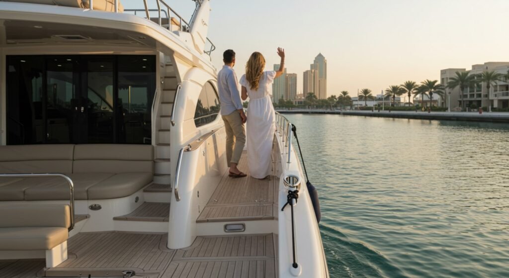 1. Start with a Private Yacht Charter from Al Raha Beach