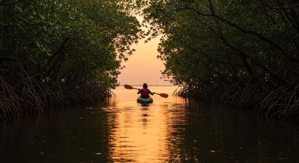 5. Sunset Kayaking Through the Mangroves